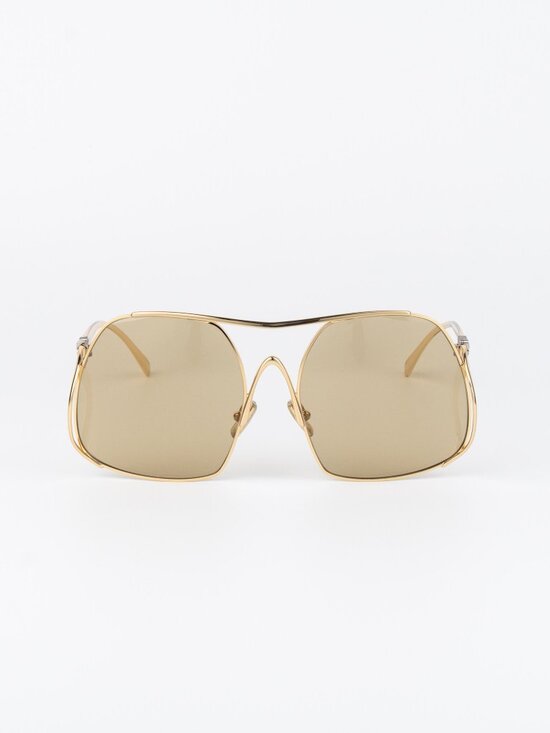 Miu Miu Women Sunglasses Gold Yellow Pilot MUA55S 5AK10R NEW AUTHENTIC main image 10